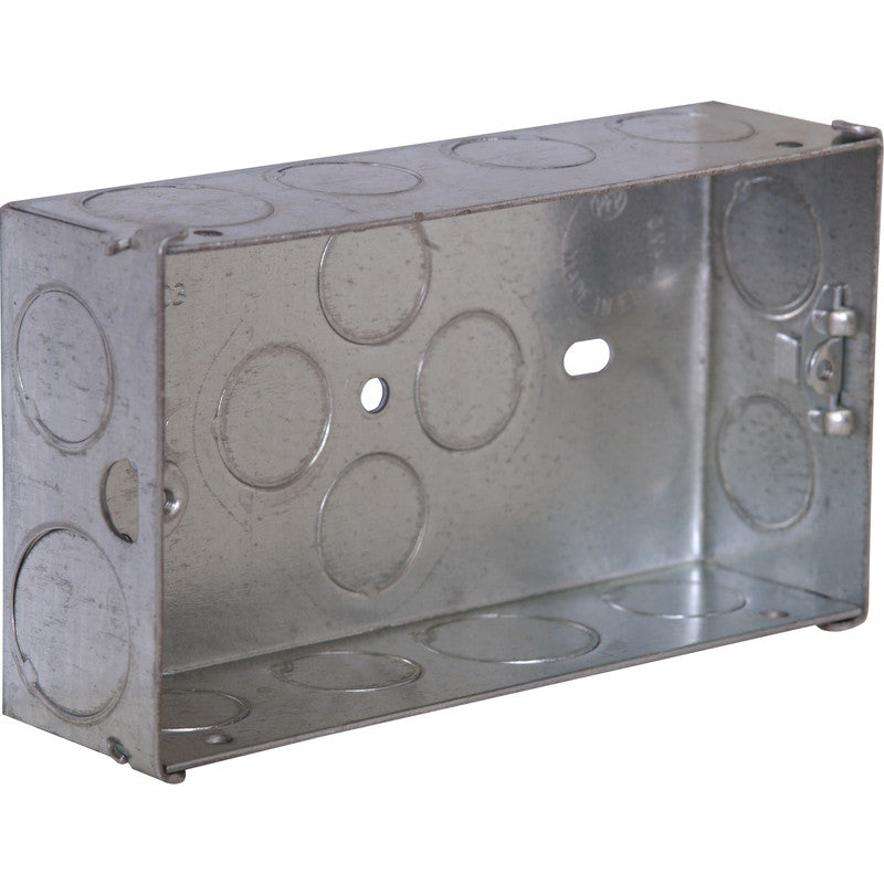 Metal Back Box 2 Gang 35mm Pack 10