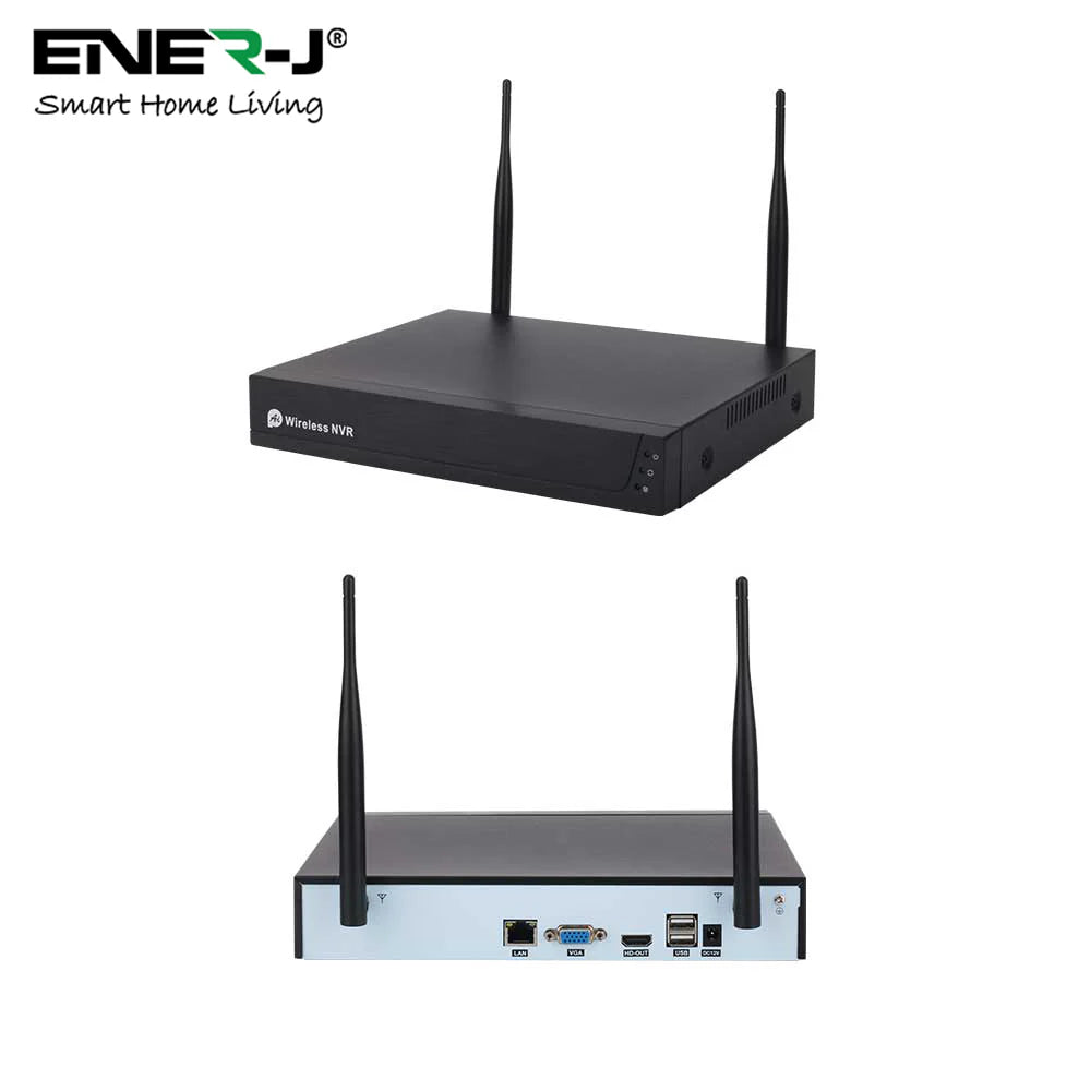 Wireless Security CCTV System with 4 IP Cameras, 8CH NVR, Smart Motion-Triggered Alerts, IP66 Weatherproof, Easy Remote Access (Hard Disk Not Included)