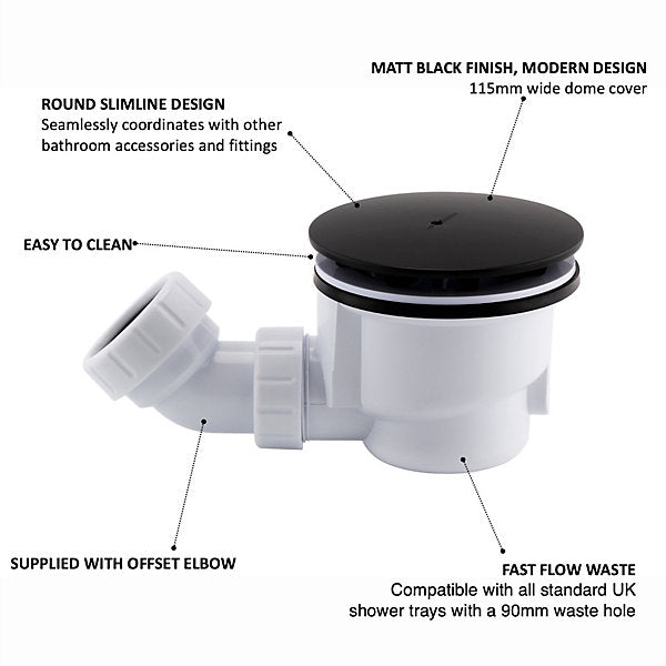 Fast Flow Shower Tray Waste Trap 90mm