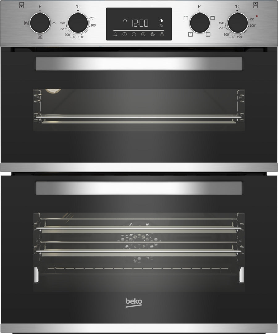 Beko 72cm Built-Under Double Fan Oven with Touch Control LED Timer