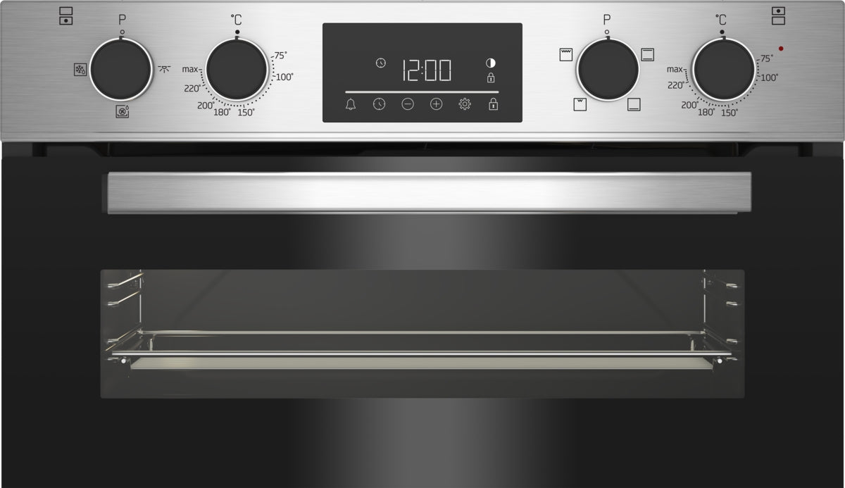 Beko 72cm Built-Under Double Fan Oven with Touch Control LED Timer