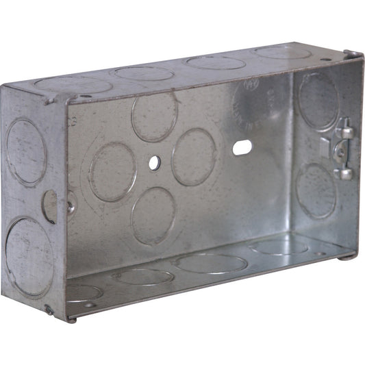 Metal Back Box 2 Gang 35mm Pack 10