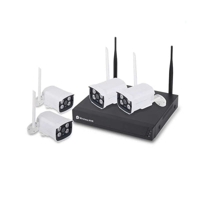 Wireless Security CCTV System with 4 IP Cameras, 8CH NVR, Smart Motion-Triggered Alerts, IP66 Weatherproof, Easy Remote Access (Hard Disk Not Included)