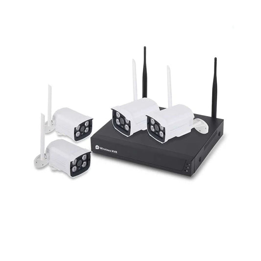 Wireless Security CCTV System with 4 IP Cameras, 8CH NVR, Smart Motion-Triggered Alerts, IP66 Weatherproof, Easy Remote Access (Hard Disk Not Included)