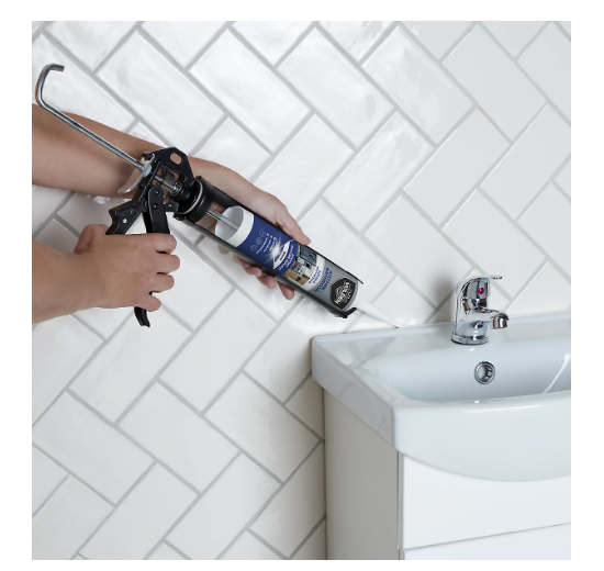Volden White Silicone-based Bathroom & kitchen Sealant, 280ml
