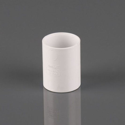 FloPlast WS07W Solvent Weld Waste Straight Coupler - White 32mm