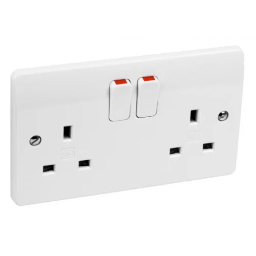 MK K2747WHI 2 Gang 13 Amp White DP Switched Socket Logic Plus